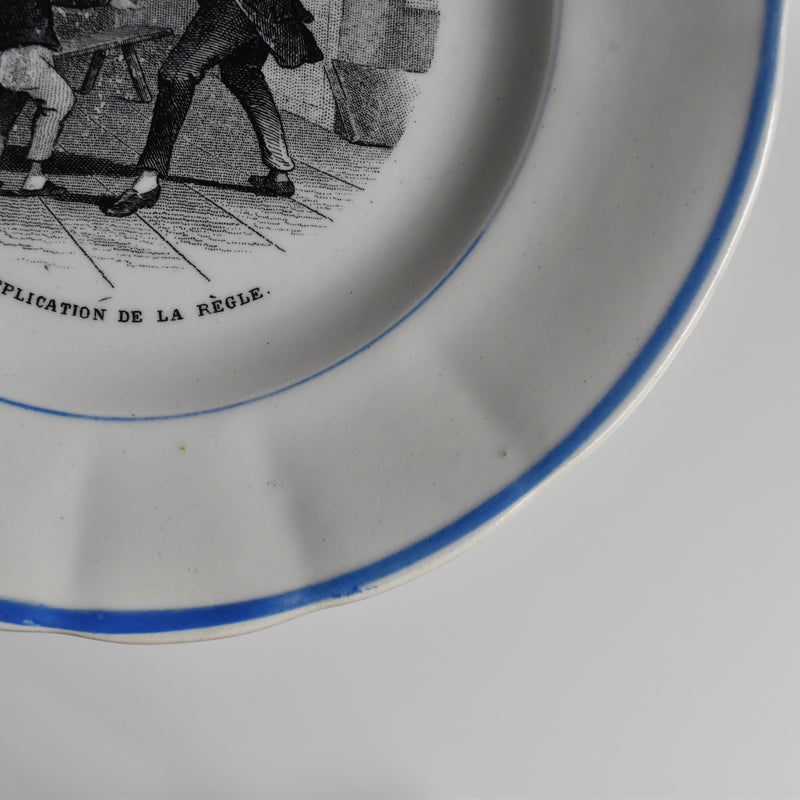 Antique Dessert Plate R&S Clairefontaine La Grammaire 12