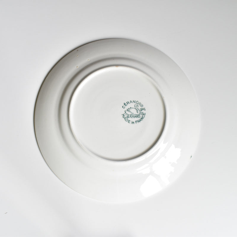 Vintage Dessert Plate, Saint-Amand Ceranord, Flower & Relief D