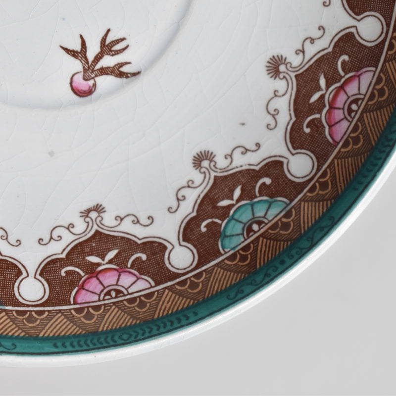 Antique coffee cup & saucer, Sarreguemines B