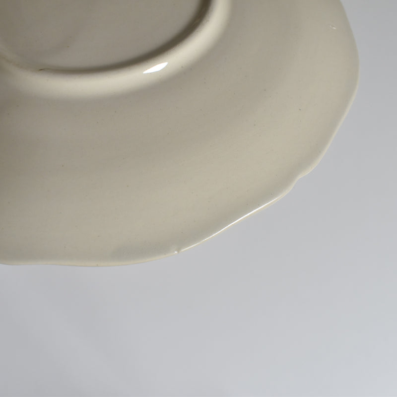 Vintage chocolate cup and saucer, Digoin & Sarreguemines Ivoire, fluted rim, C