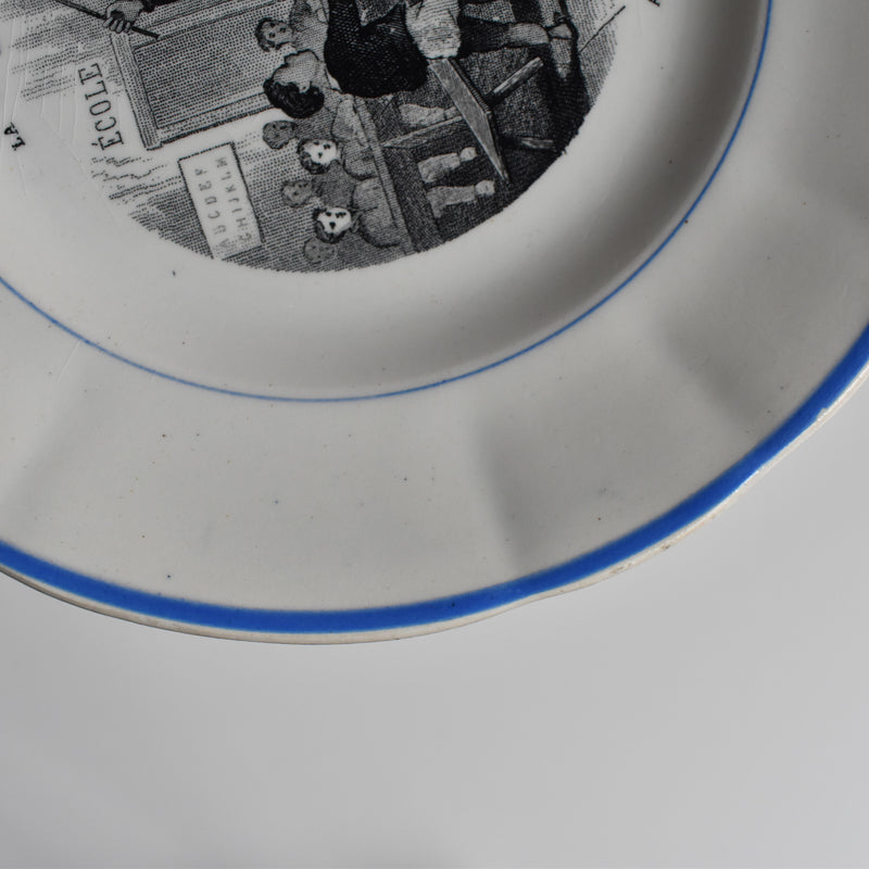 Antique Dessert Plate R&S Clairefontaine La Grammaire 12
