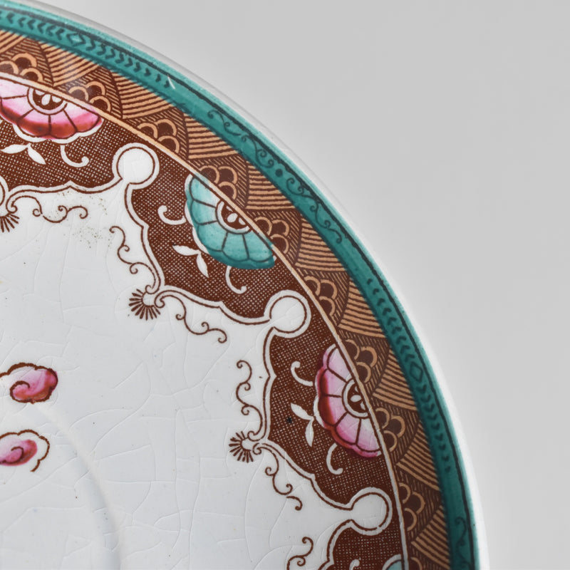 Antique coffee cup & saucer, Sarreguemines B