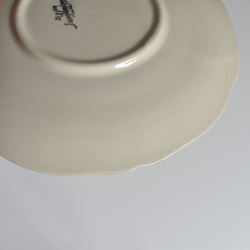 Vintage chocolate cup and saucer, Digoin & Sarreguemines Ivoire, fluted rim, C