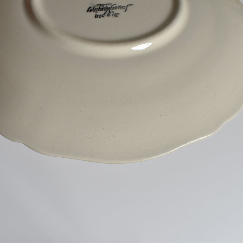 Vintage chocolate cup and saucer, Digoin & Sarreguemines Ivoire, fluted rim, C
