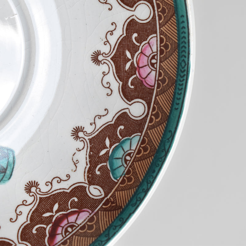 Antique coffee cup & saucer, Sarreguemines B