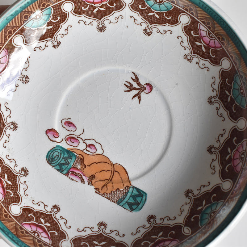 Antique coffee cup & saucer, Sarreguemines B