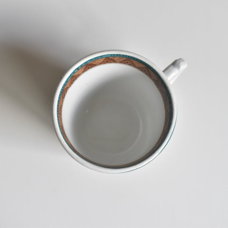 Antique coffee cup & saucer, Sarreguemines B