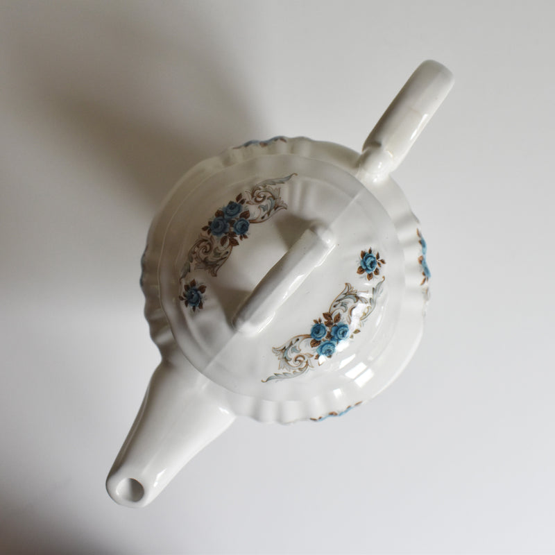 Vintage Coffee Pot Olssy Mulandellu Roses bleues