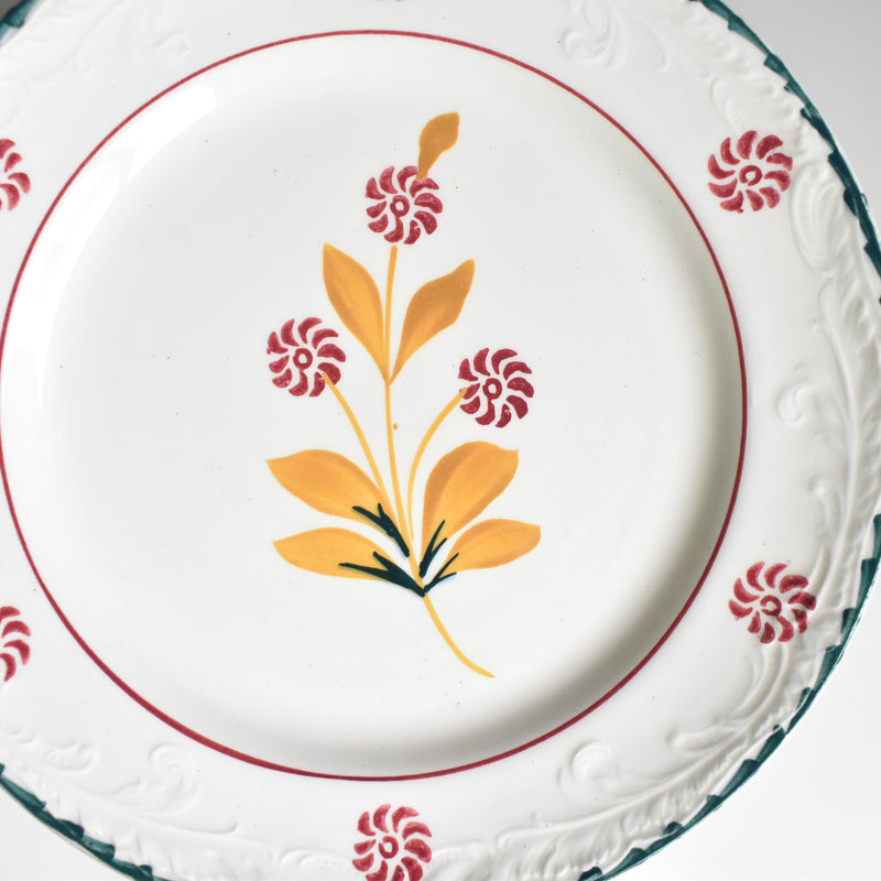 Vintage Dessert Plate, Saint-Amand Ceranord, Flower & Relief D