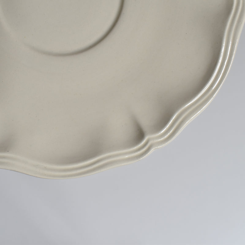 Vintage chocolate cup and saucer, Digoin & Sarreguemines Ivoire, fluted rim, C