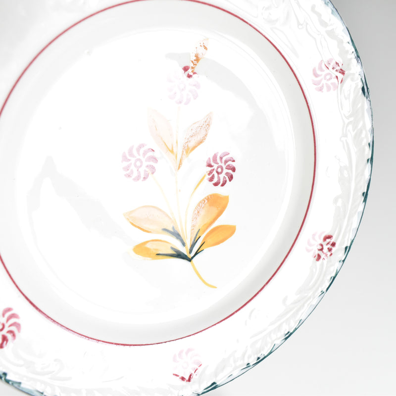 Vintage Dessert Plate, Saint-Amand Ceranord, Flower & Relief D