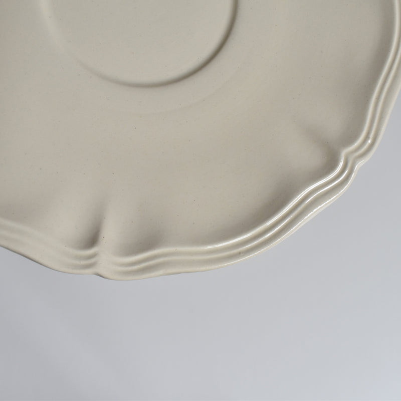 Vintage chocolate cup and saucer, Digoin & Sarreguemines Ivoire, fluted rim, C