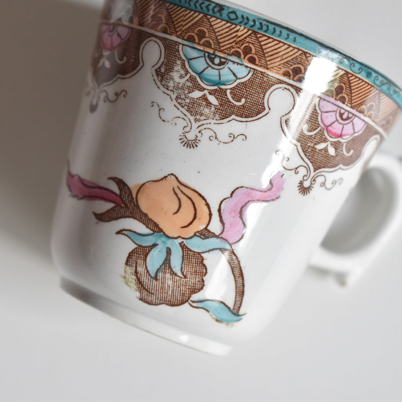 Antique coffee cup & saucer, Sarreguemines B
