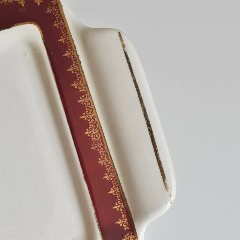 Vintage Rectangular Cake Plate Digoin & Sarreguemines Limousin