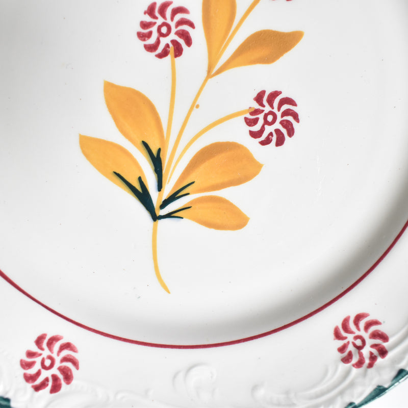 Vintage Dessert Plate, Saint-Amand Ceranord, Flower & Relief D