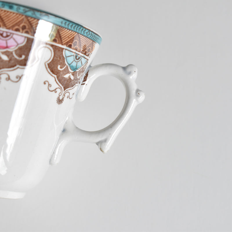 Antique coffee cup & saucer, Sarreguemines B