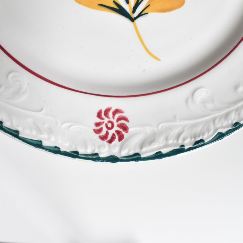 Vintage Dessert Plate, Saint-Amand Ceranord, Flower & Relief D