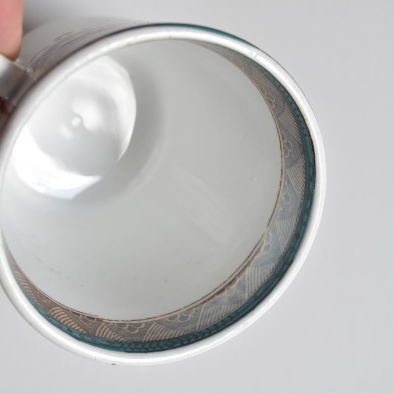 Antique coffee cup & saucer, Sarreguemines B
