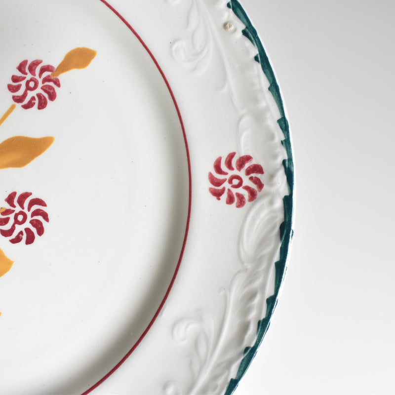 Vintage Dessert Plate, Saint-Amand Ceranord, Flower & Relief D