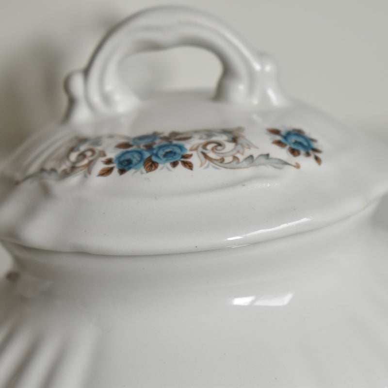 Vintage Coffee Pot Olssy Mulandellu Roses bleues