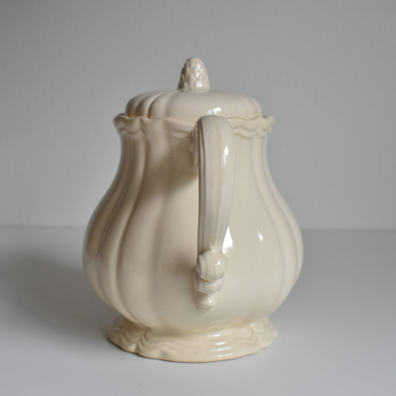 Vintage Teapot Digoin & Sarreguemines Ivoire Floral Rim
