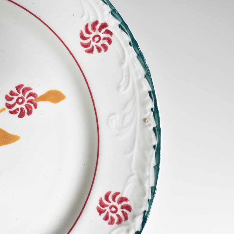 Vintage Dessert Plate, Saint-Amand Ceranord, Flower & Relief D