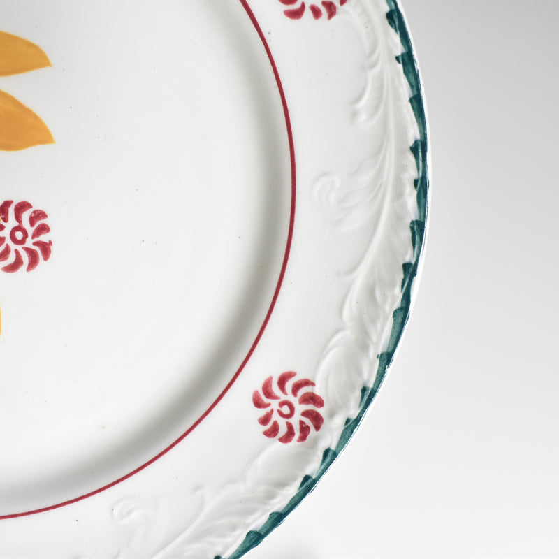 Vintage Dessert Plate, Saint-Amand Ceranord, Flower & Relief D