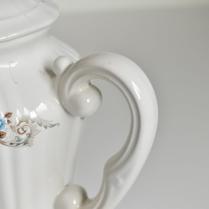 Vintage Coffee Pot Olssy Mulandellu Roses bleues