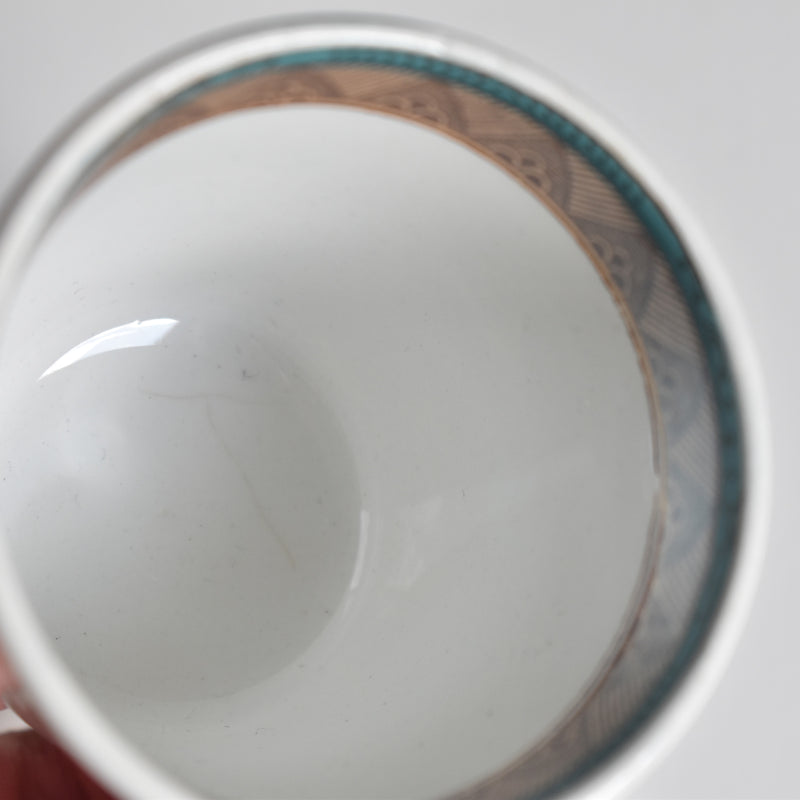 Antique coffee cup & saucer, Sarreguemines B