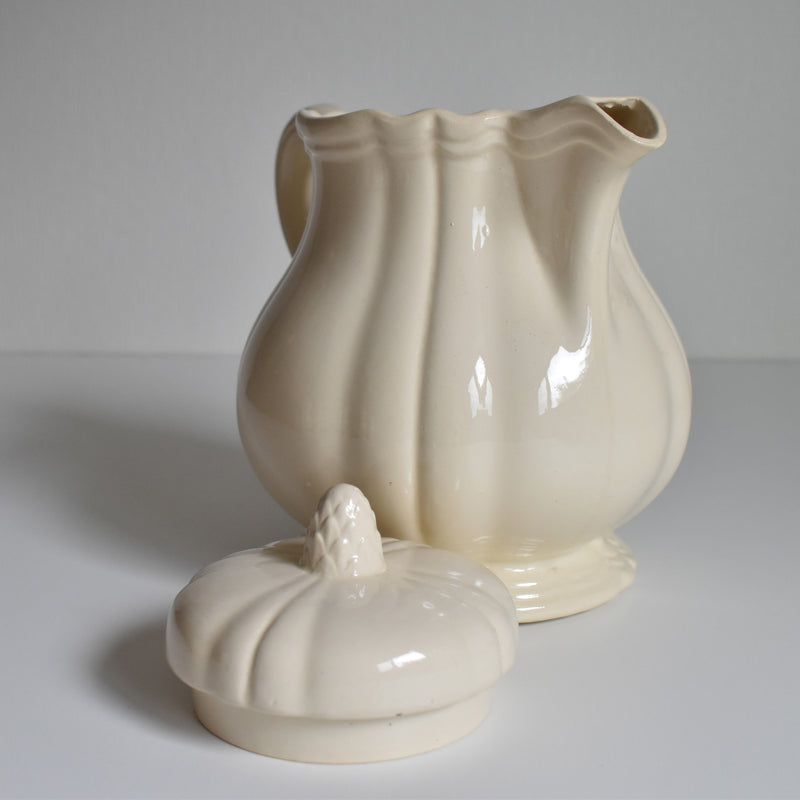 Vintage Teapot Digoin & Sarreguemines Ivoire Floral Rim