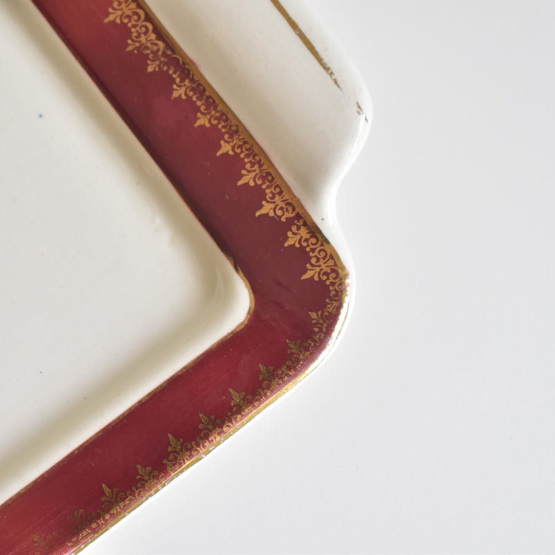 Vintage Rectangular Cake Plate Digoin & Sarreguemines Limousin