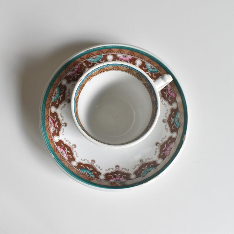 Antique Coffee Cup & Saucer, Sarreguemines, C