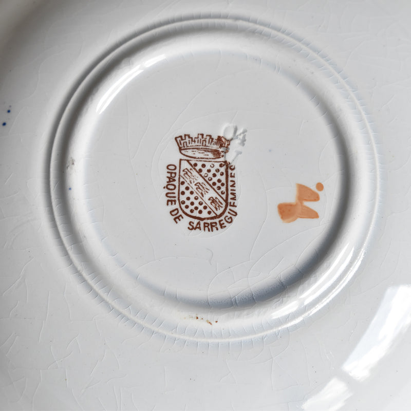 Antique Coffee Cup & Saucer, Sarreguemines, C
