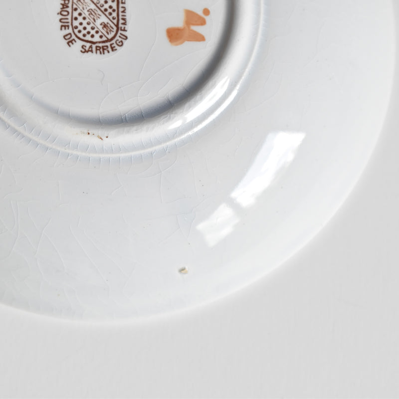 Antique Coffee Cup & Saucer, Sarreguemines, C