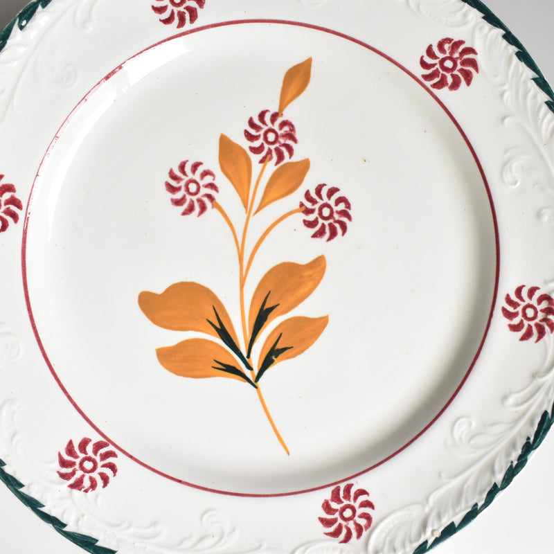 Vintage dessert plate, Saint-Amand Ceranord, flower and relief, E