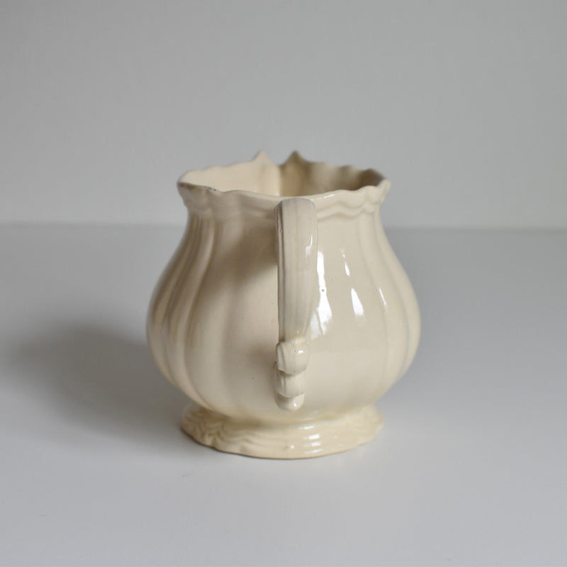 Vintage Creamer Digoin & Sarreguemines Ivoire Floral Rim