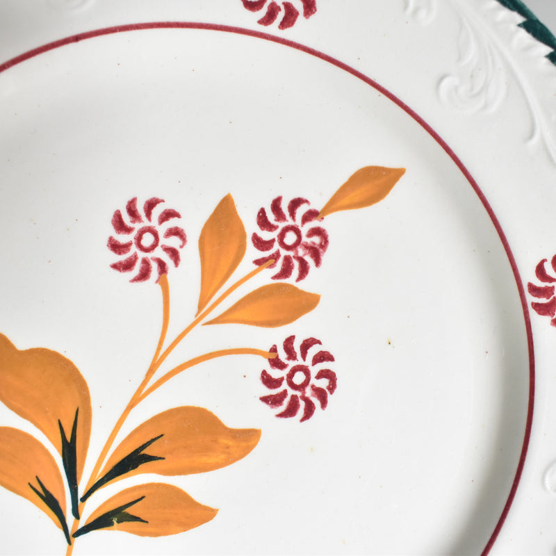 Vintage dessert plate, Saint-Amand Ceranord, flower and relief, E