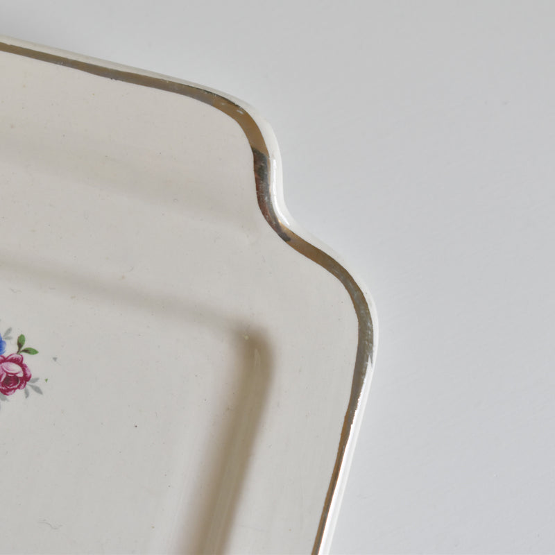Vintage Rectangular Cake Plate, Digoin & Sarreguemines 9123