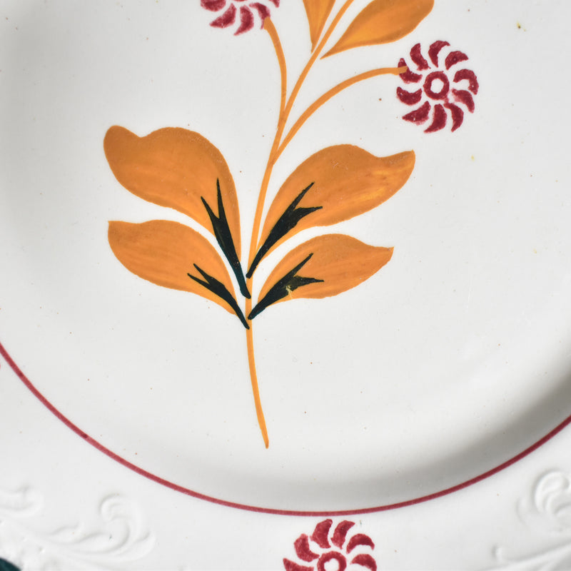 Vintage dessert plate, Saint-Amand Ceranord, flower and relief, E