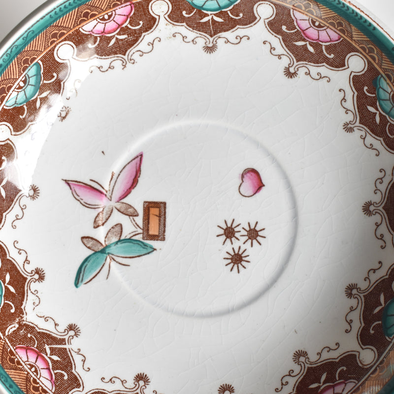 Antique Coffee Cup & Saucer, Sarreguemines, C