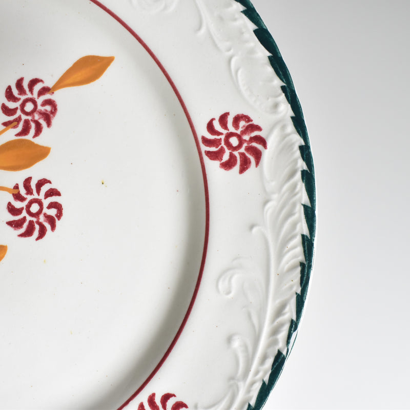 Vintage dessert plate, Saint-Amand Ceranord, flower and relief, E