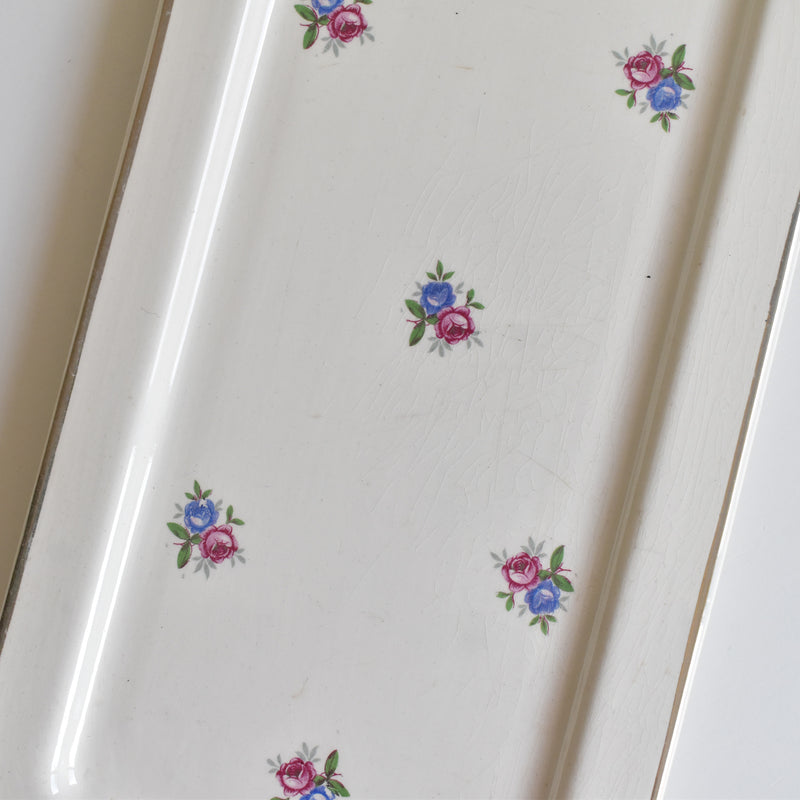 Vintage Rectangular Cake Plate, Digoin & Sarreguemines 9123