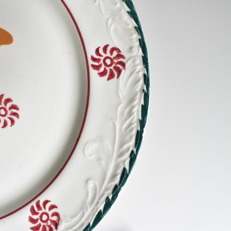Vintage dessert plate, Saint-Amand Ceranord, flower and relief, E