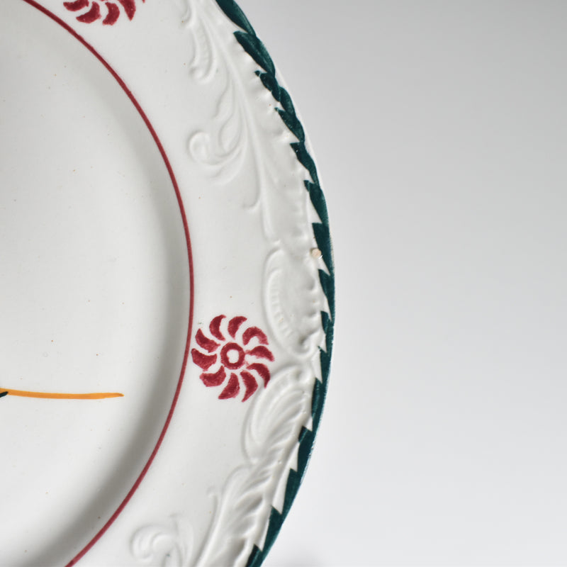 Vintage dessert plate, Saint-Amand Ceranord, flower and relief, E