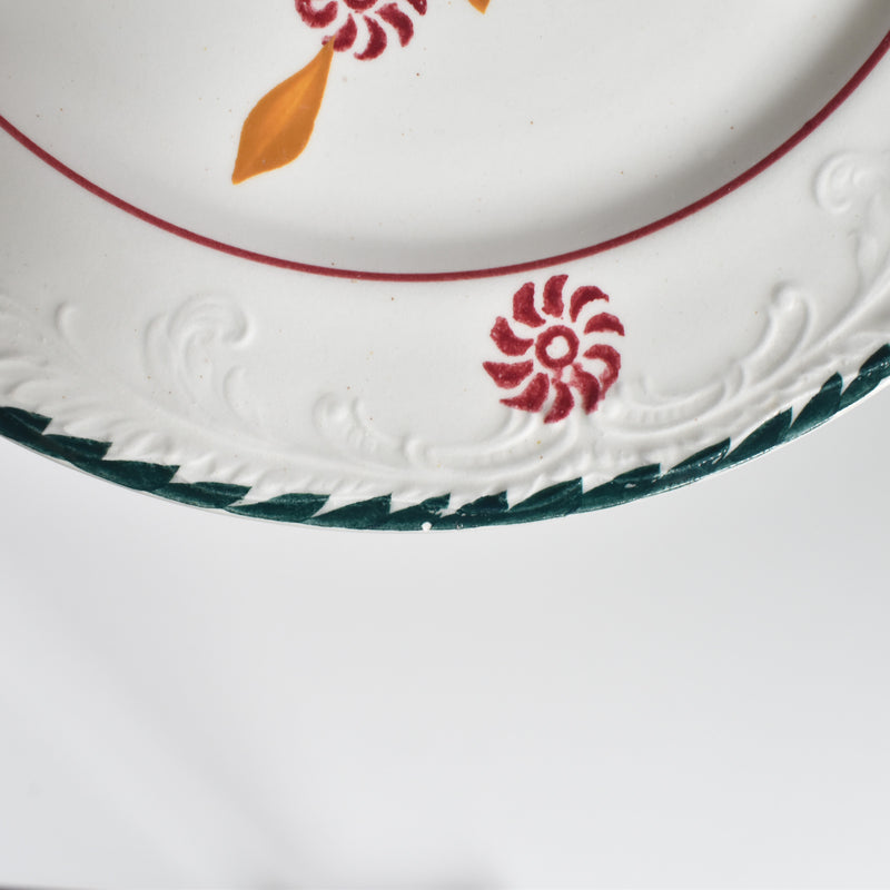 Vintage dessert plate, Saint-Amand Ceranord, flower and relief, E