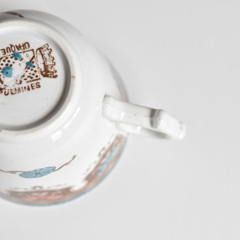 Antique Coffee Cup & Saucer, Sarreguemines, C