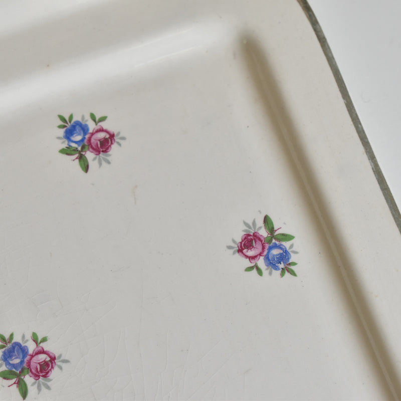 Vintage Rectangular Cake Plate, Digoin & Sarreguemines 9123