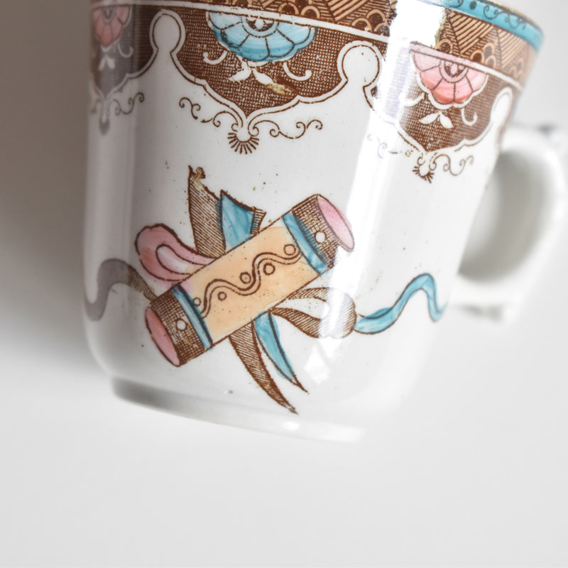 Antique Coffee Cup & Saucer, Sarreguemines, C
