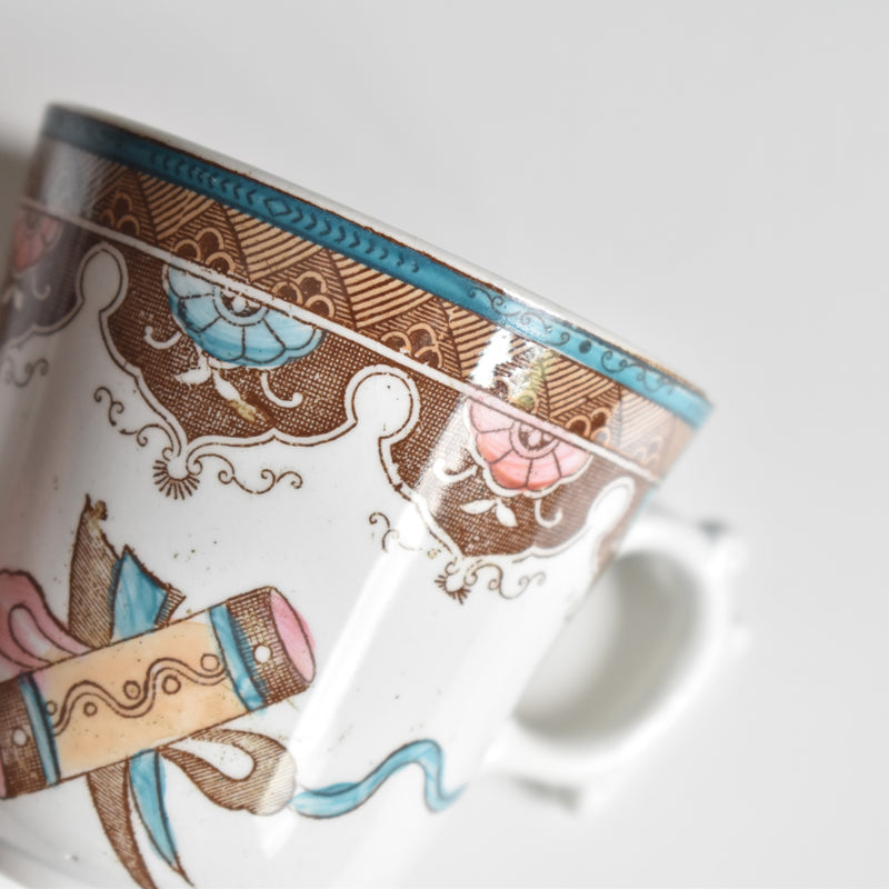 Antique Coffee Cup & Saucer, Sarreguemines, C