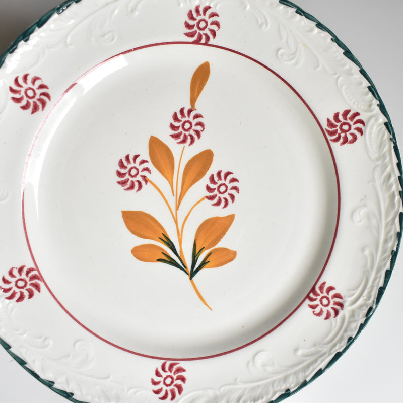 Vintage dessert plate Saint-Amand Ceranord flower & relief F
